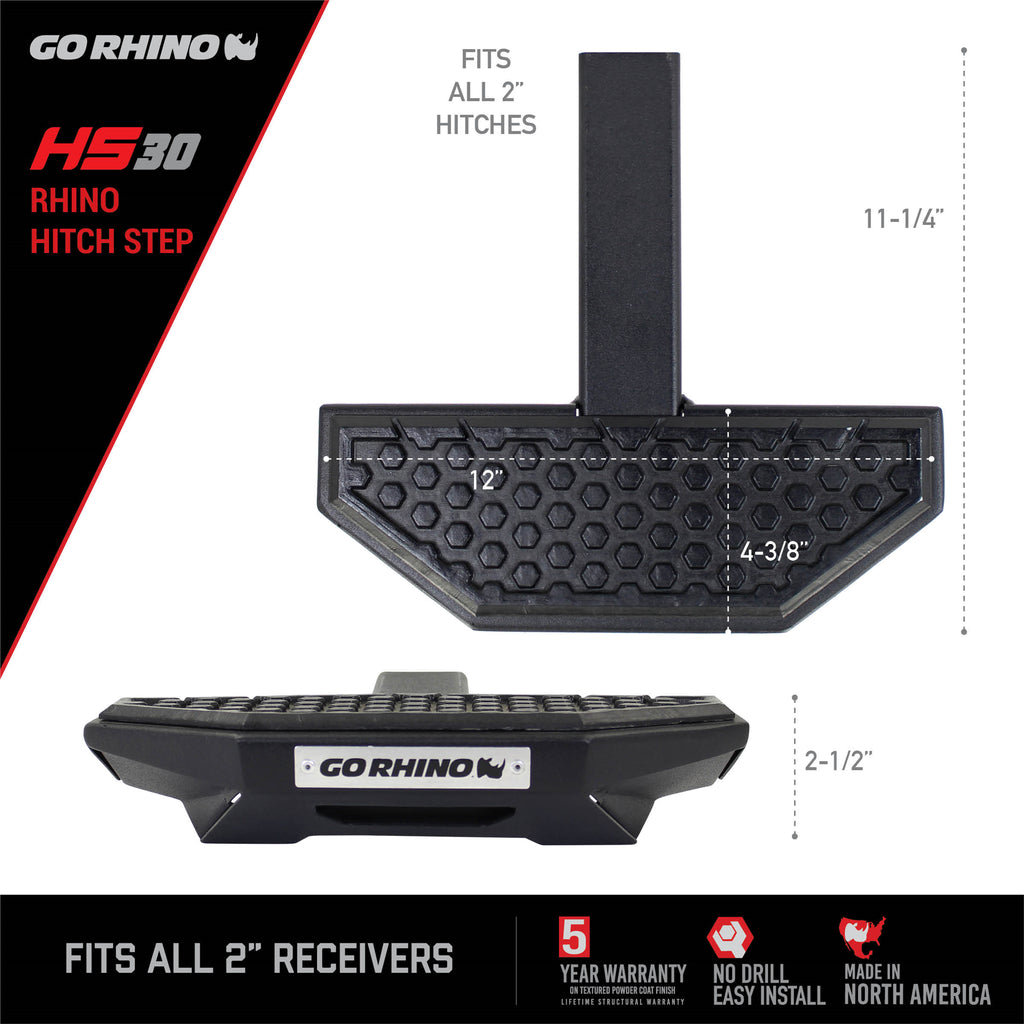 2In-Hitch-Receivers-Universal-Hitch-Step-With-Hex-Pattern-Step-Pad-Black
