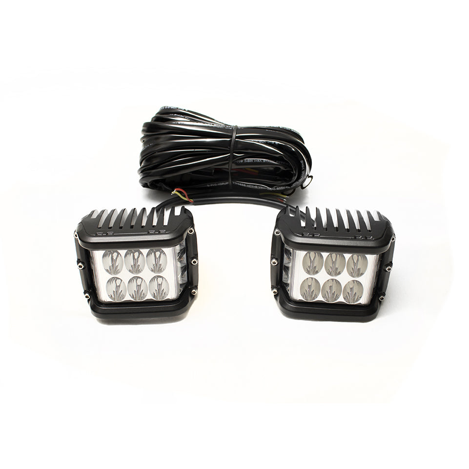 (2)-Side-Shooting-Cubes-Spots-W-Amber-Side-Strobes--(1)-2-Ouput-Harness