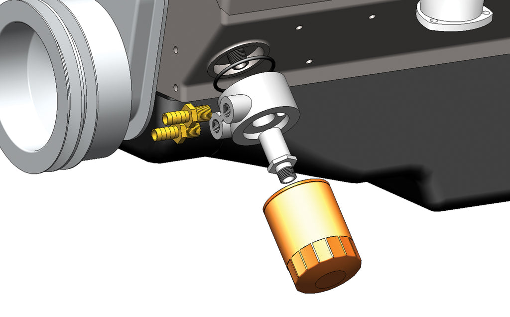 6-Pass-Series-7000-AluminumCopper-Gm-V8-Engine-Oil-Cooler-Kit-Sandwich-Adapter
