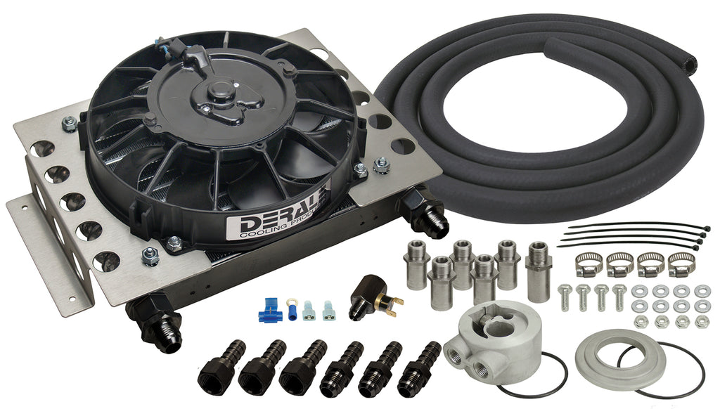 15-Row-Atomic-Cool-Plate--Fin-Remote-Engine-Oil-Cooler-Kit,--8An