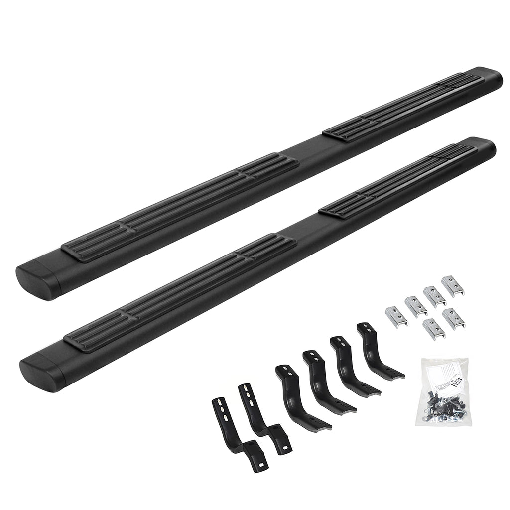 6-Oe-Xtreme-Side-Steps-With-Mounting-Brackets-Kit---Black-Powder-Coat