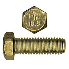 Load image into Gallery viewer, Paulin 613-274 M6-1.00 x 25mm Metric Hex Head Cap Screws Class 10.9 Coarse Zinc-Yellow DIN933 FT