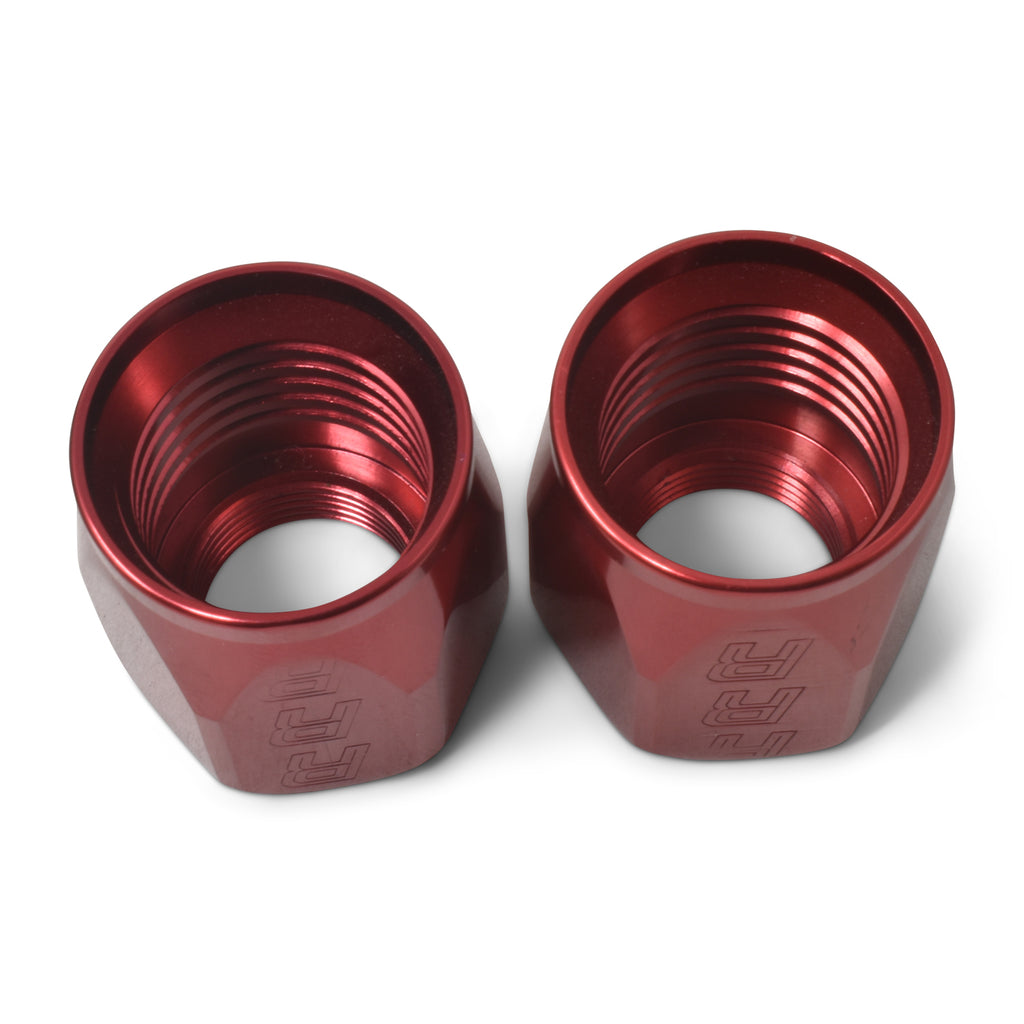 Performance-2-Piece--8-An-Full-Flow-Swivel-Hose-End-Sockets-(Qty-2)---Polished-And-Red