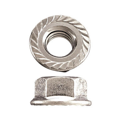 Paulin 118-014 1/4"-20 Flange Nuts Steel Zinc Coarse Serrated