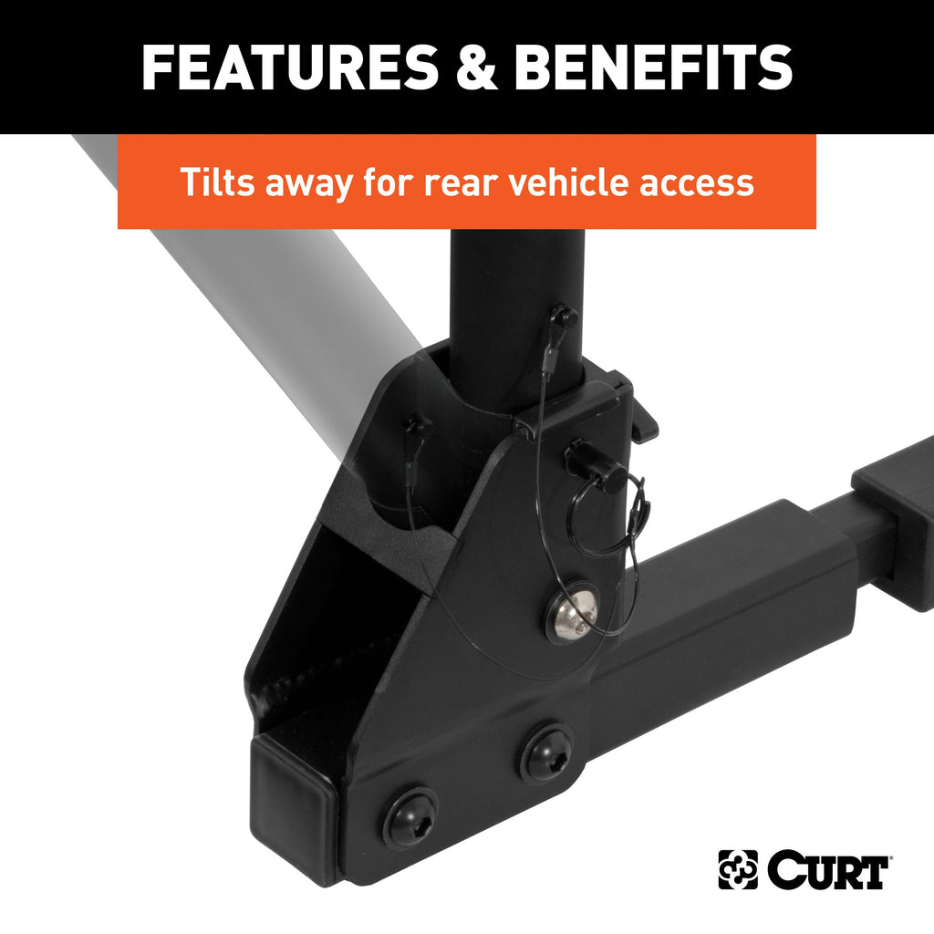 CURT 18029 Hitch-Mounted Bike Rack (2 Bikes; 1-1/4in. or 2in. Shank) - Truck Part Superstore