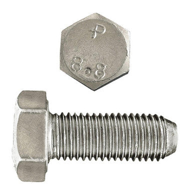 Paulin 009-159 M12-1.50 x 30mm Metric Hex Head Cap Screws Class 8.8 Fine Zinc DIN961 FT