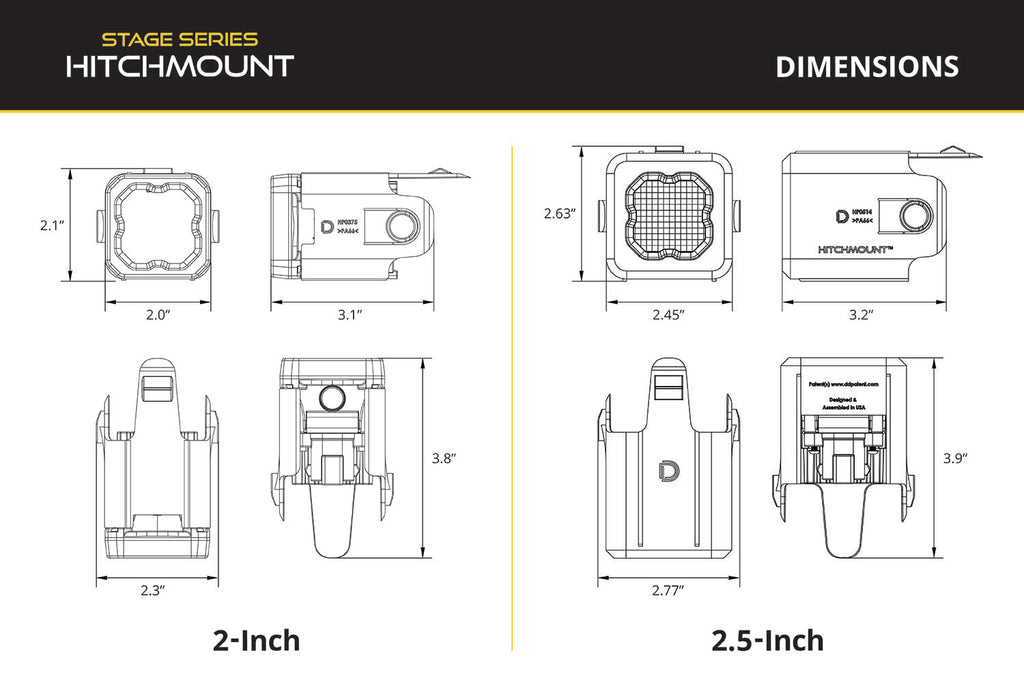 Diode Dynamics DD7648 Allows you to mount a C1R LED pod in the Ford F-150 trailer hitch receiver. for Select Ford F-150