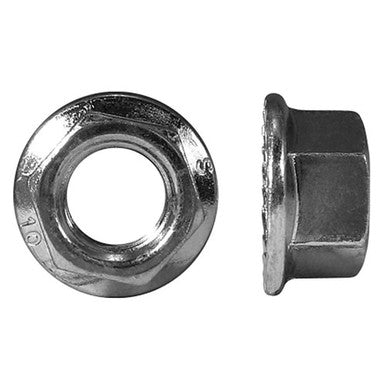 Paulin 244-998 M10-1.25 Metric Flange Nuts Steel Zinc Fine Serrated JIS