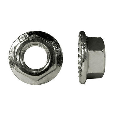 Paulin 244-996 M6-1.00 Metric Flange Nuts Steel Zinc Coarse Spin Lock Serrated Class 10