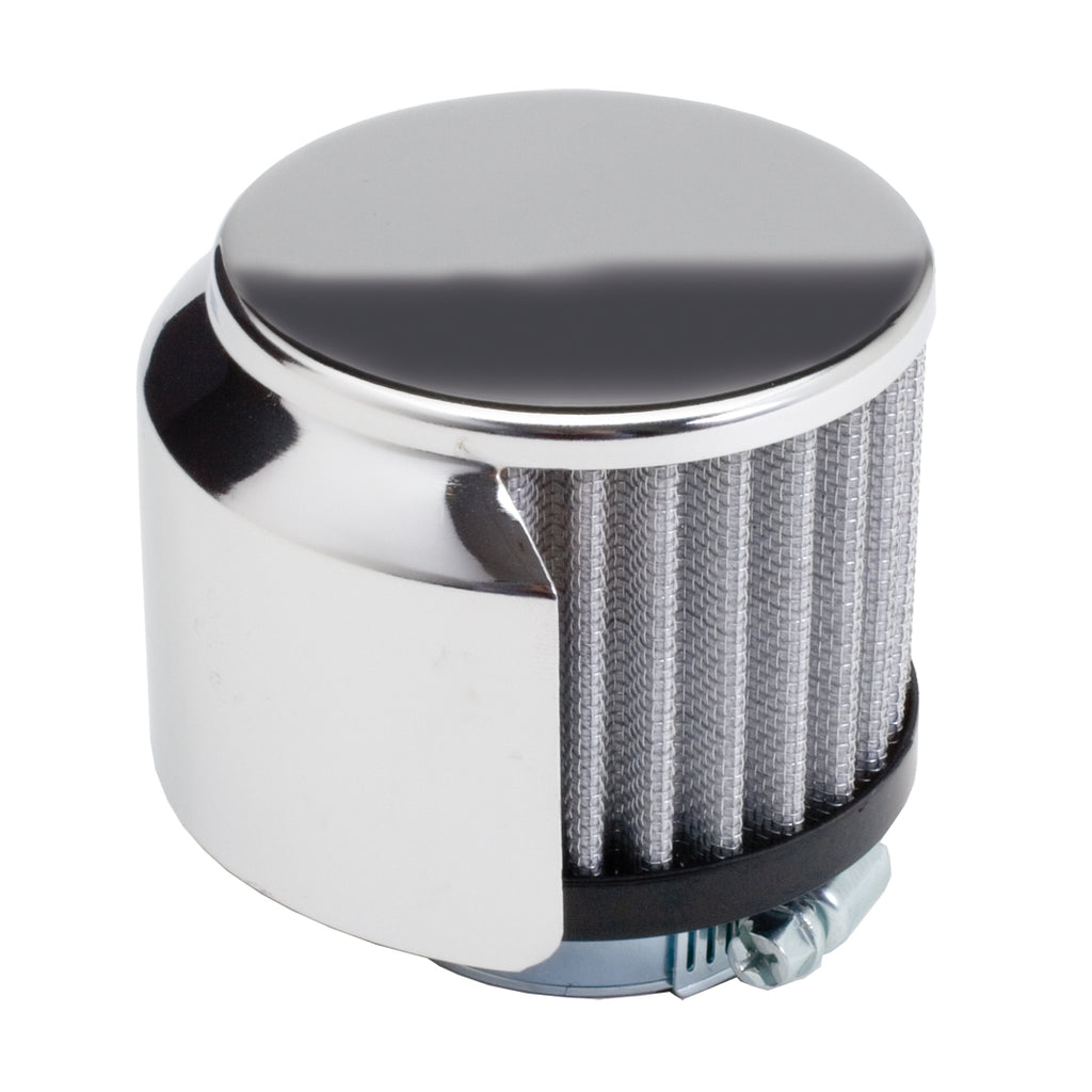3-In.-Tall-Clamp-On-Style-Breather-WHood;-1-38-In.-Tube;-Cotton-Filter-Chrome