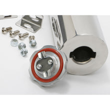 Load image into Gallery viewer, 3-In.-X-10-In.-Radiator-Overflow-Tank;-36-Oz.--Stainless-Tank--Aluminum-Cap