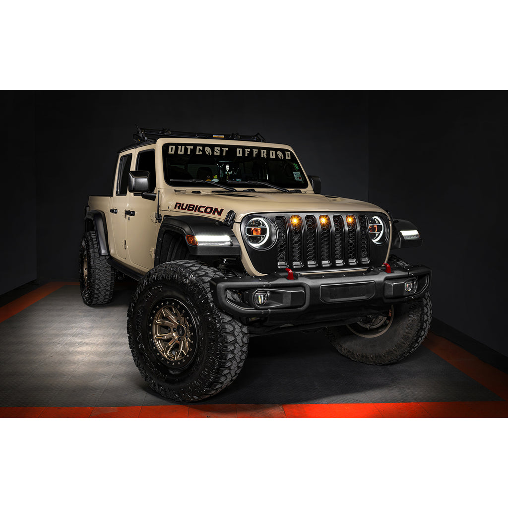 ~(3-Lbs.-9X9x4)~-Oracle-Pre-Runner-Style-Led-Grill-Kit-For-Jeep-Gladiator-Jt