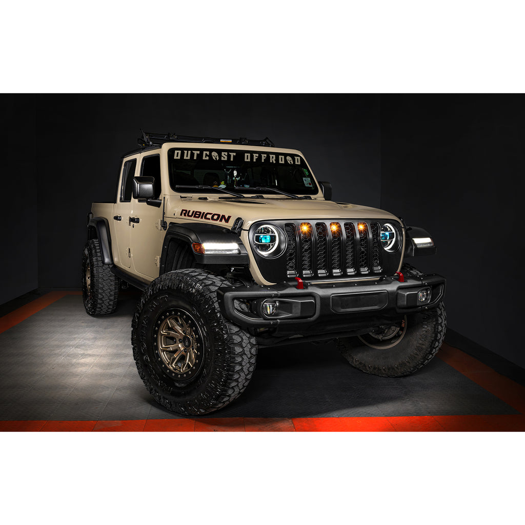 ~(3-Lbs.-9X9x4)~-Oracle-Pre-Runner-Style-Led-Grill-Kit-For-Jeep-Gladiator-Jt
