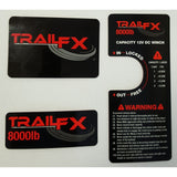 TRAILFX LABELS8K 3-Piece Includes One Trail FX/ One 8000lb/ One Capacity & Warning
