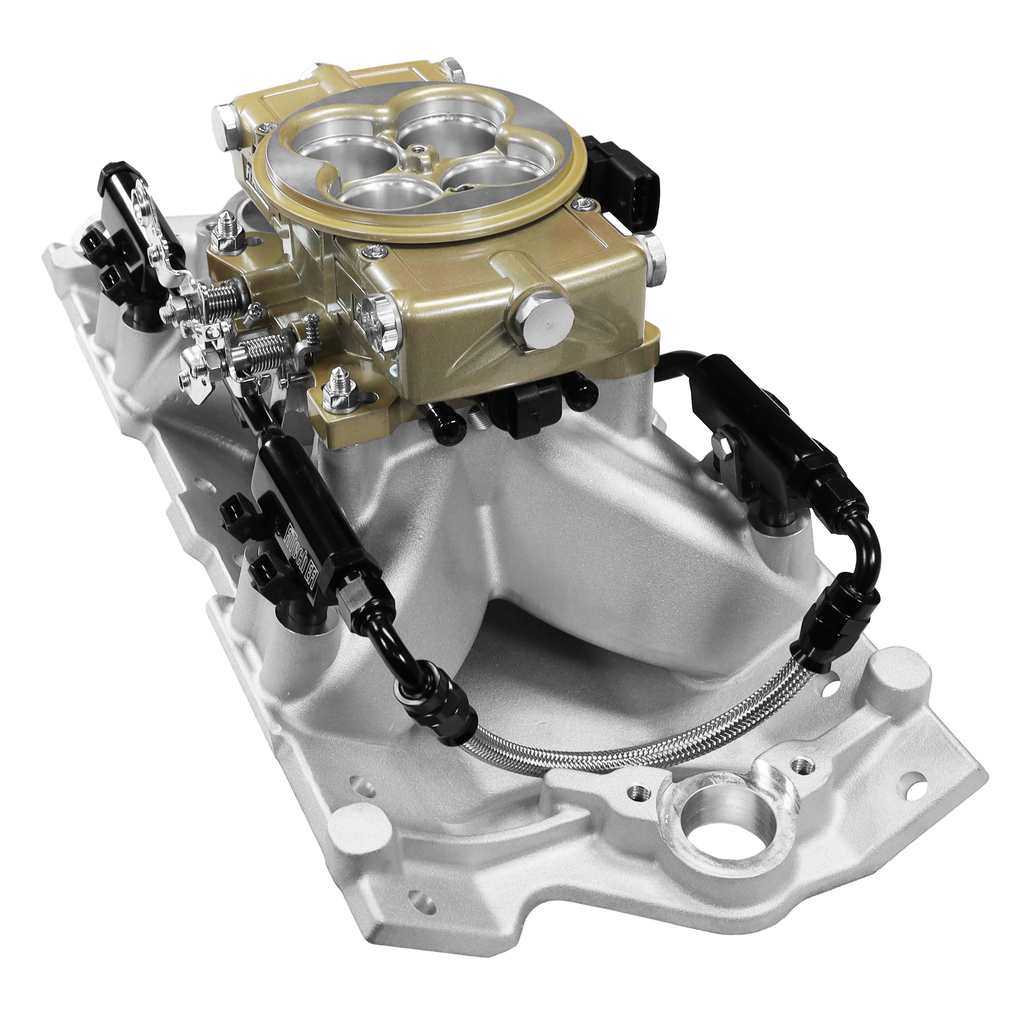 FiTech Fuel Injection 30-12-414 Ultra Port, 1000 HP Chevy Small Block Port EFI System, Classic Gold