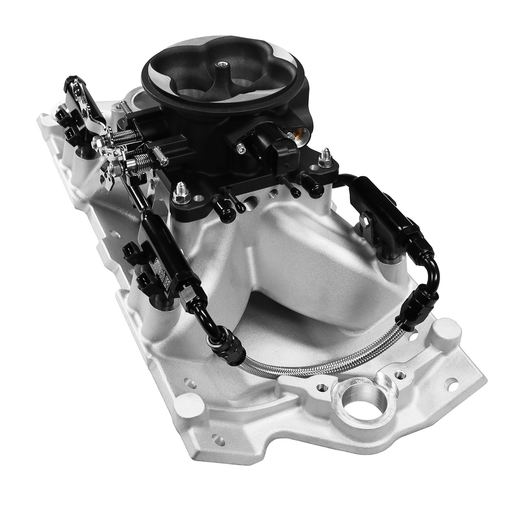 FiTech Fuel Injection 30-12-511 Ultra Port, 500 HP Chevy Small Block Port EFI System, Uni Black