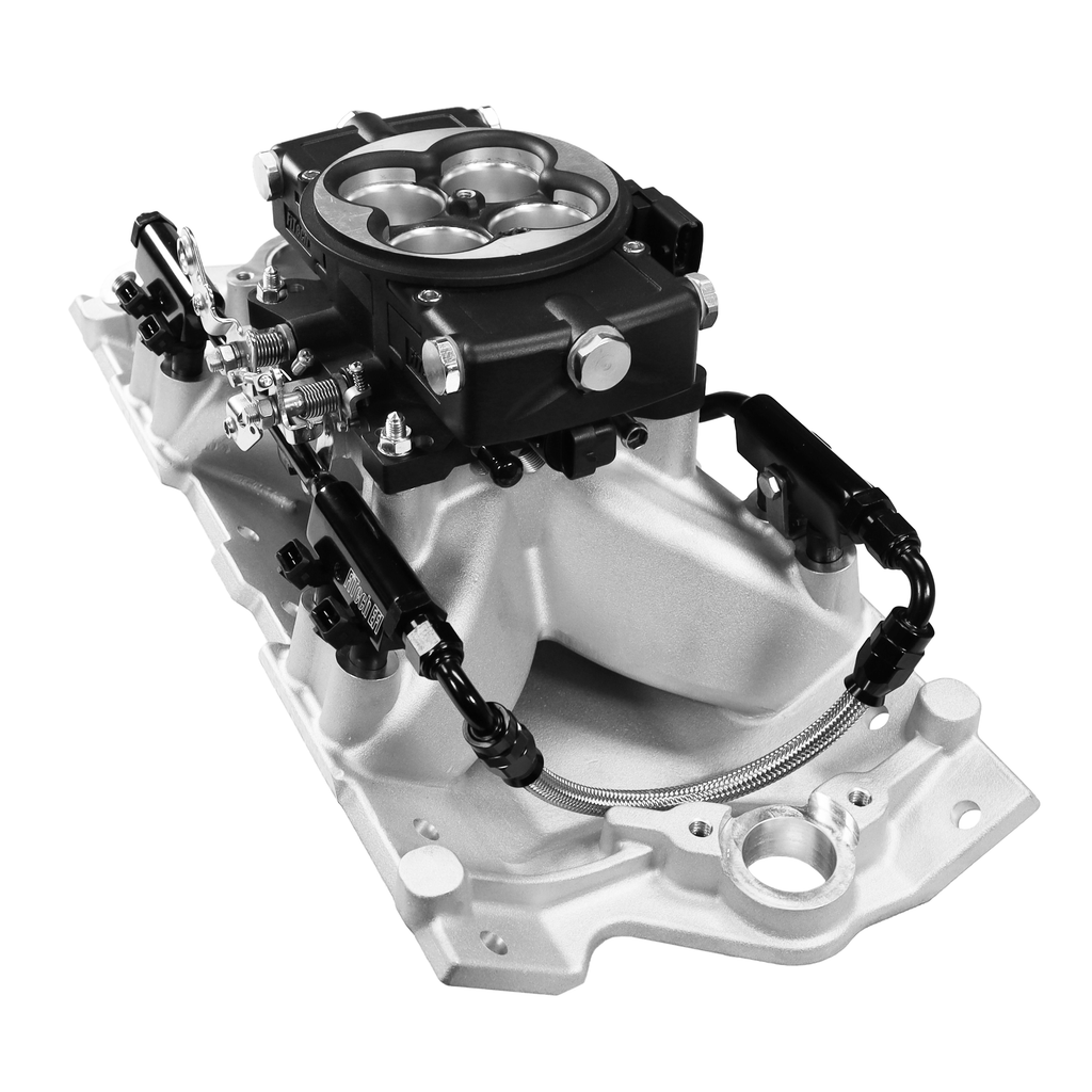 FiTech Fuel Injection 30-12-515 Ultra Port, 500 HP Chevy Small Block Port EFI System, Classic Black