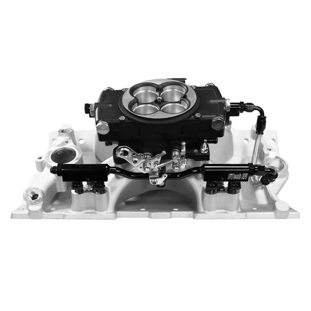 FiTech Fuel Injection 30-12-515 Ultra Port, 500 HP Chevy Small Block Port EFI System, Classic Black