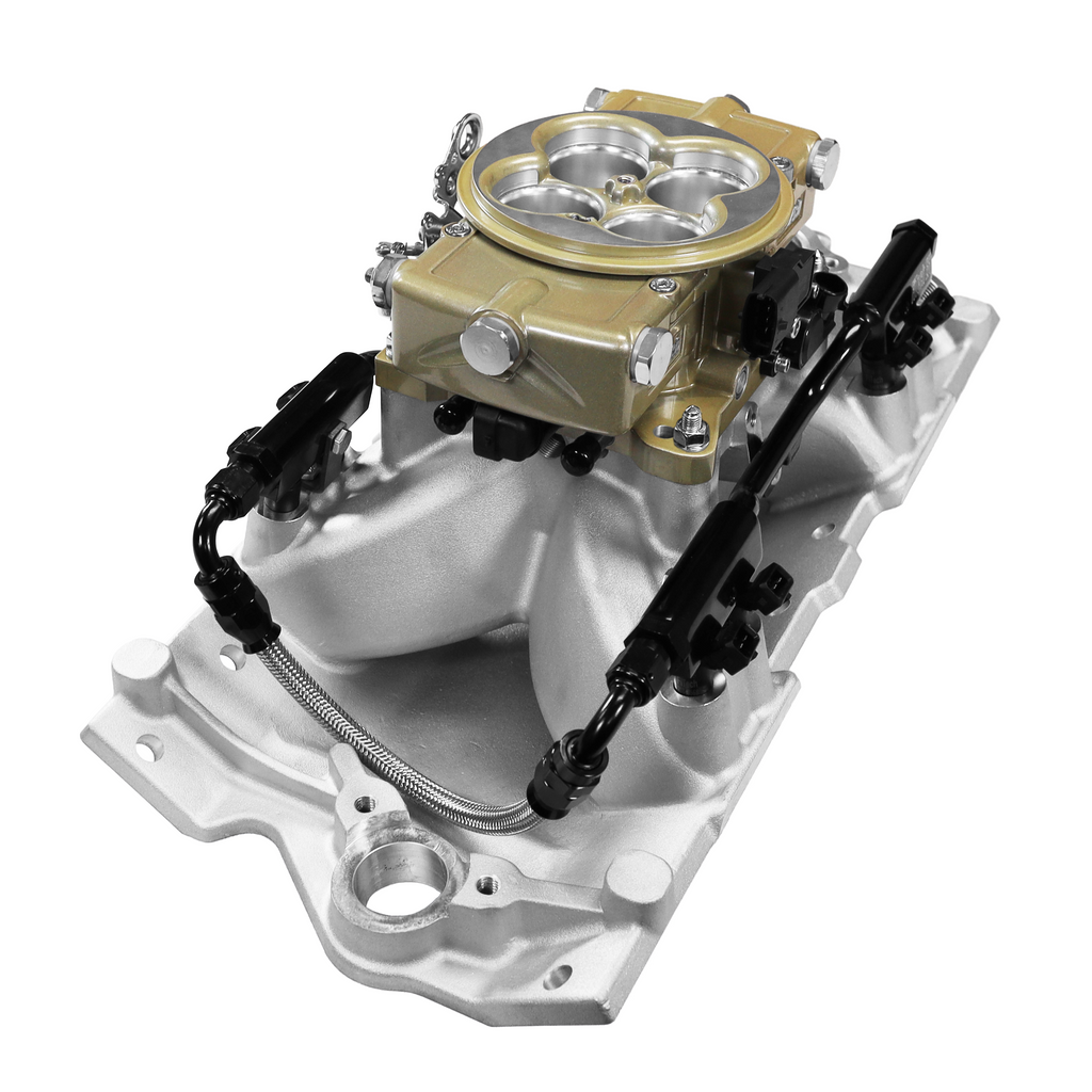 FiTech Fuel Injection 30-12-614 Ultra Port, 750 HP Chevy Small Block Port EFI System, Classic Gold