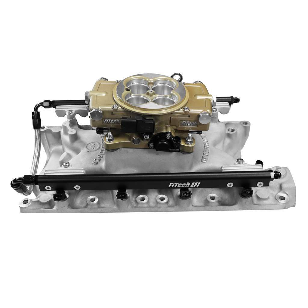 FiTech Fuel Injection 30-18-414 Ultra Port, 1000 HP Ford 351W, Offenhauser VPI,  Port EFI System, Classic Gold
