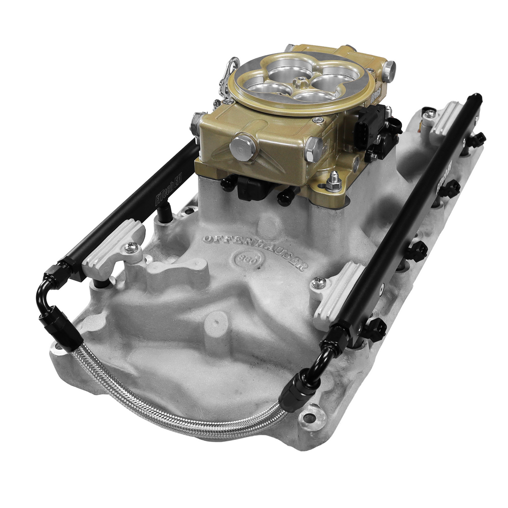 FiTech Fuel Injection 30-18-414 Ultra Port, 1000 HP Ford 351W, Offenhauser VPI,  Port EFI System, Classic Gold