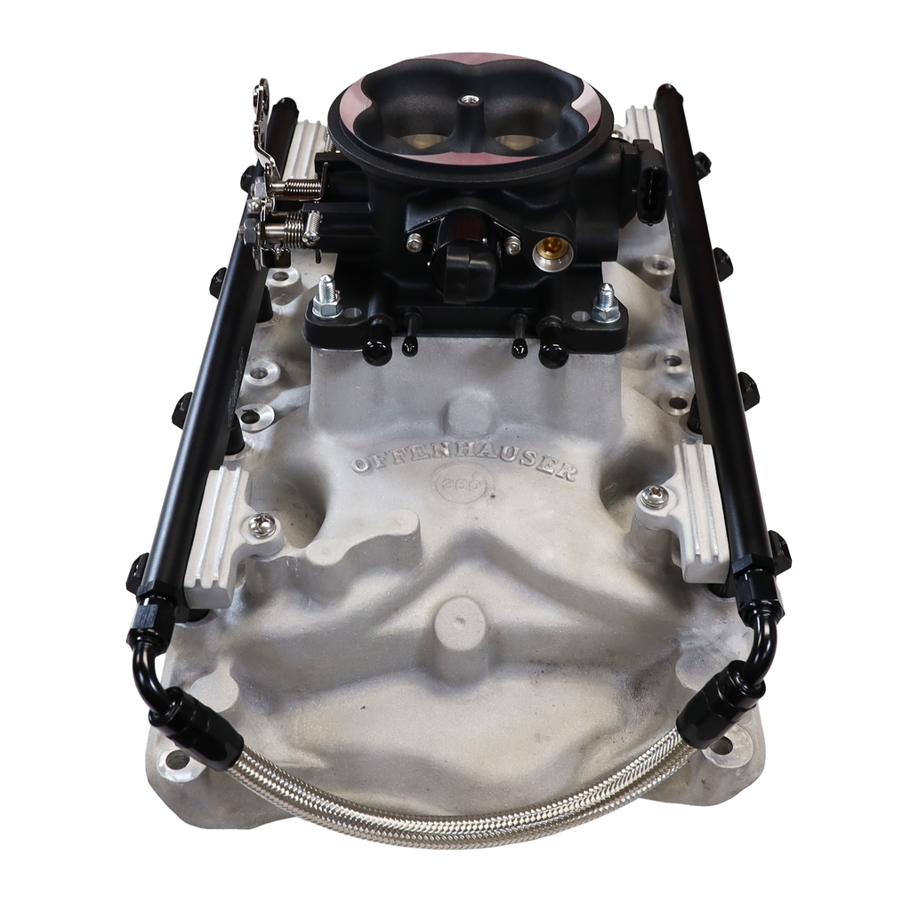 FiTech Fuel Injection 30-18-511 Ultra Port, 500 HP Ford 351W, Offenhauser VPI, Port EFI System, Uni Black Finish