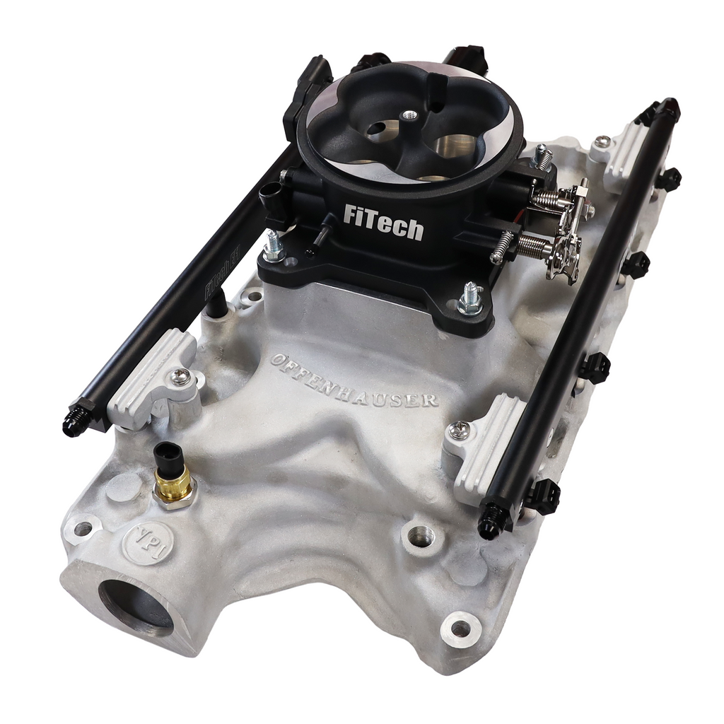 FiTech Fuel Injection 30-18-511 Ultra Port, 500 HP Ford 351W, Offenhauser VPI, Port EFI System, Uni Black Finish