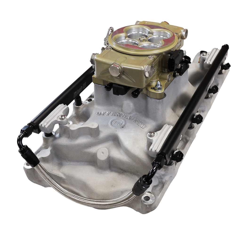 FiTech Fuel Injection 30-18-514 Ultra Port, 500 HP Ford 351W, Offenhauser VPI,  Port EFI System, Classic Gold