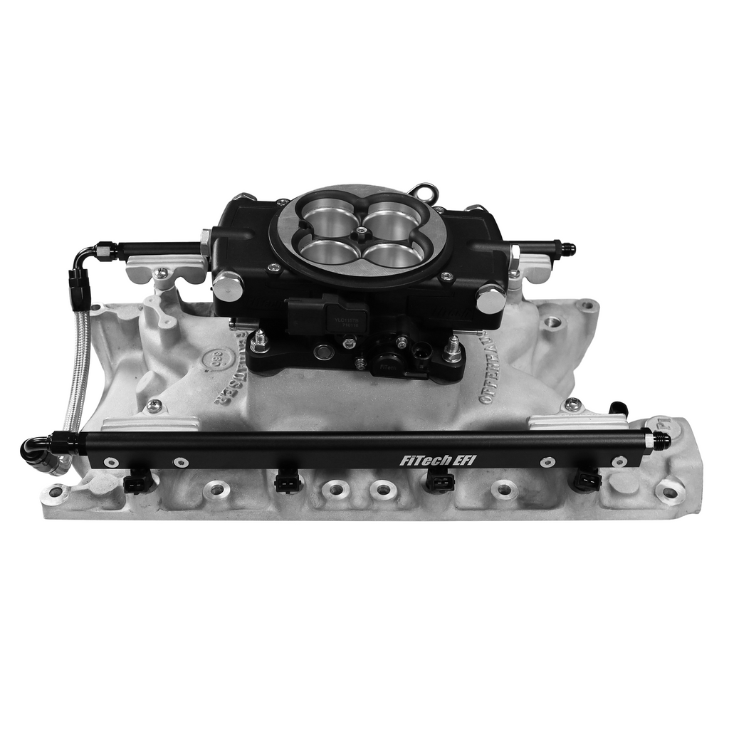 FiTech Fuel Injection 30-18-515 Ultra Port, 500 HP Ford 351W, Offenhauser VPI,  Port EFI System, Classic Black