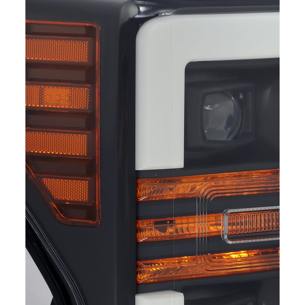 ~(30-Lbs.-22X22x19)~-Projector-Headlights-Plank-Style-Design-Matte-Black-W-Activation-Sequential-Signal-Ford-F-250-2017-2019