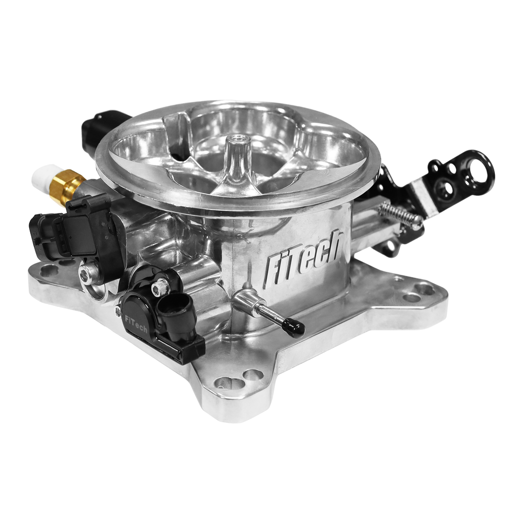 FiTech Fuel Injection 30033 Universal 4150 4BBL Throttle Body, Brilliant finish,  MAP sensor