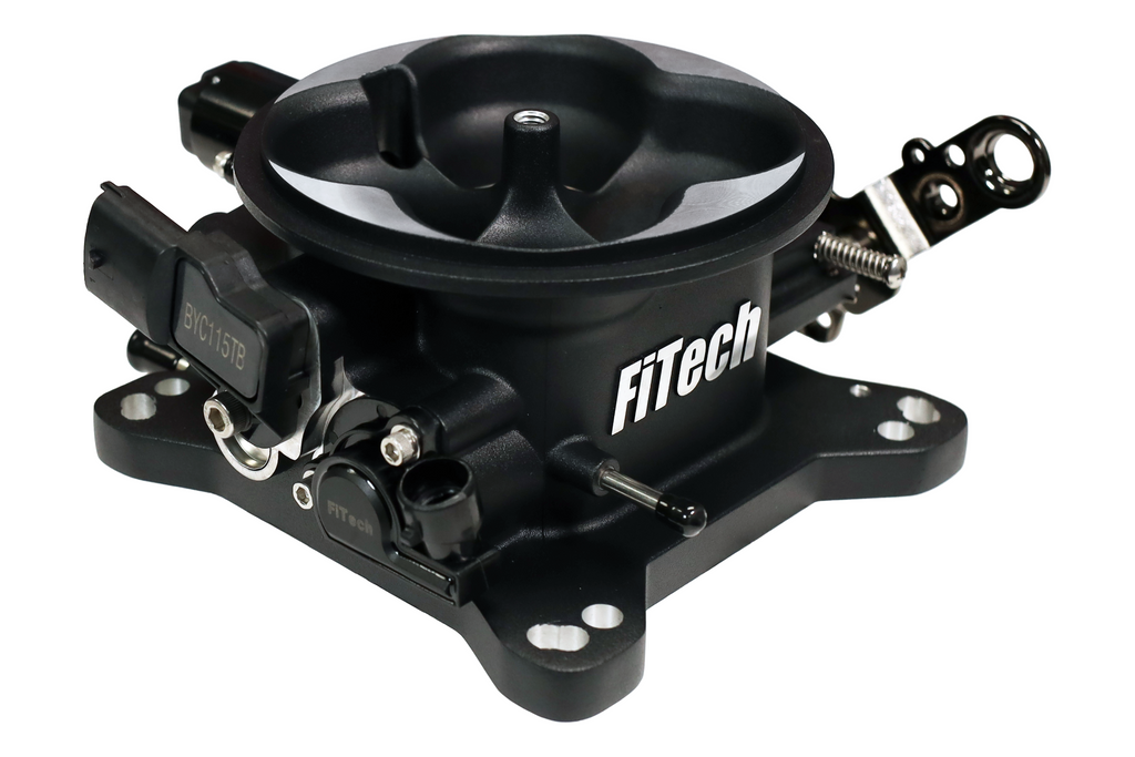 FiTech Fuel Injection 30034 Universal 4150 4BBL Throttle Body, Black finish, TMAP Sensor