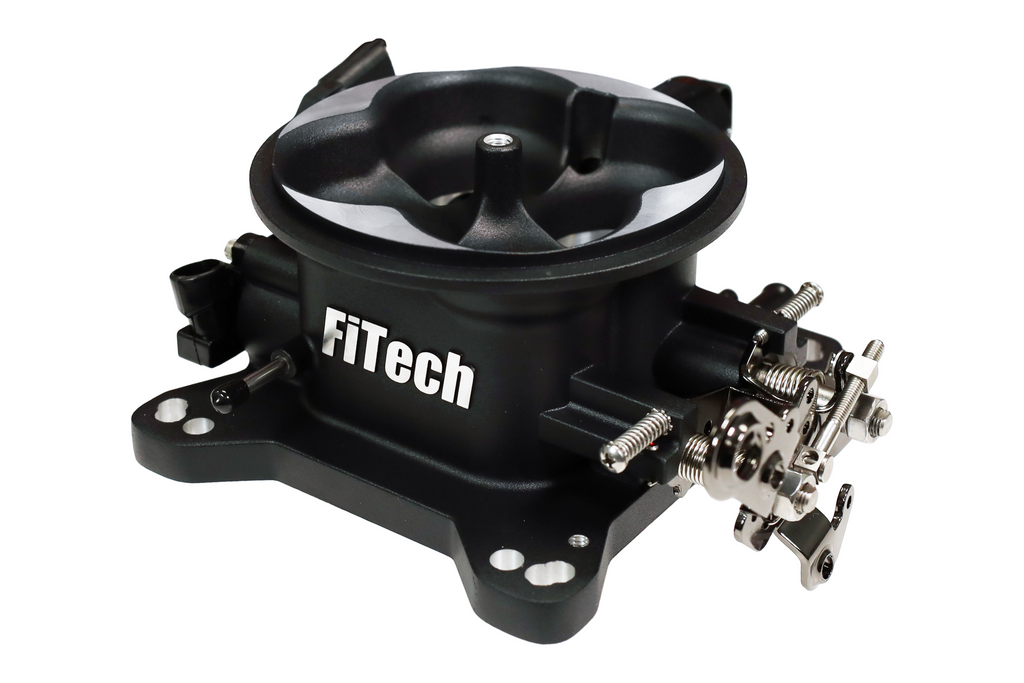 FiTech Fuel Injection 30034 Universal 4150 4BBL Throttle Body, Black finish, TMAP Sensor