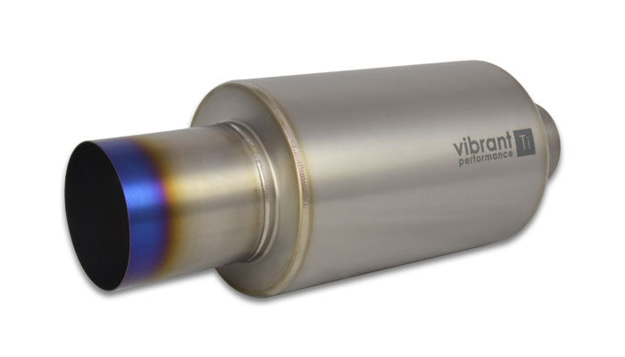 Titanium-Muffler-WStraight-Cut-Burnt-Tip-3In.-Inlet--3In.-Outlet