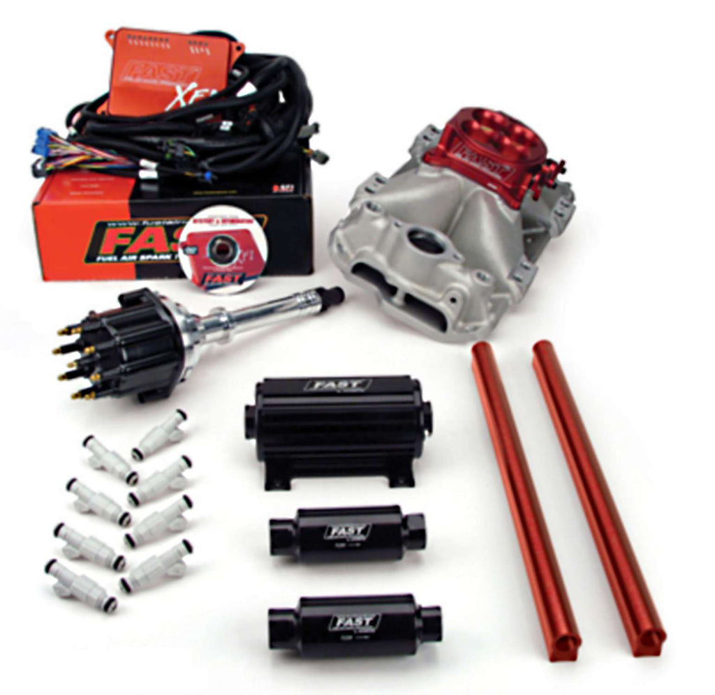 FAST 3012350-10 XFI 2.0 Chevrolet Small Block EFI Kit w/ Red Throttle Body and 1,000 HP Pump for Select Avanti II, Bizzarrini GT America, Buick Century, Buick Commercial Chassis, Buick Regal, Buick Roadmaster, Buick Skylark, Cadillac Brougham, Cadillac