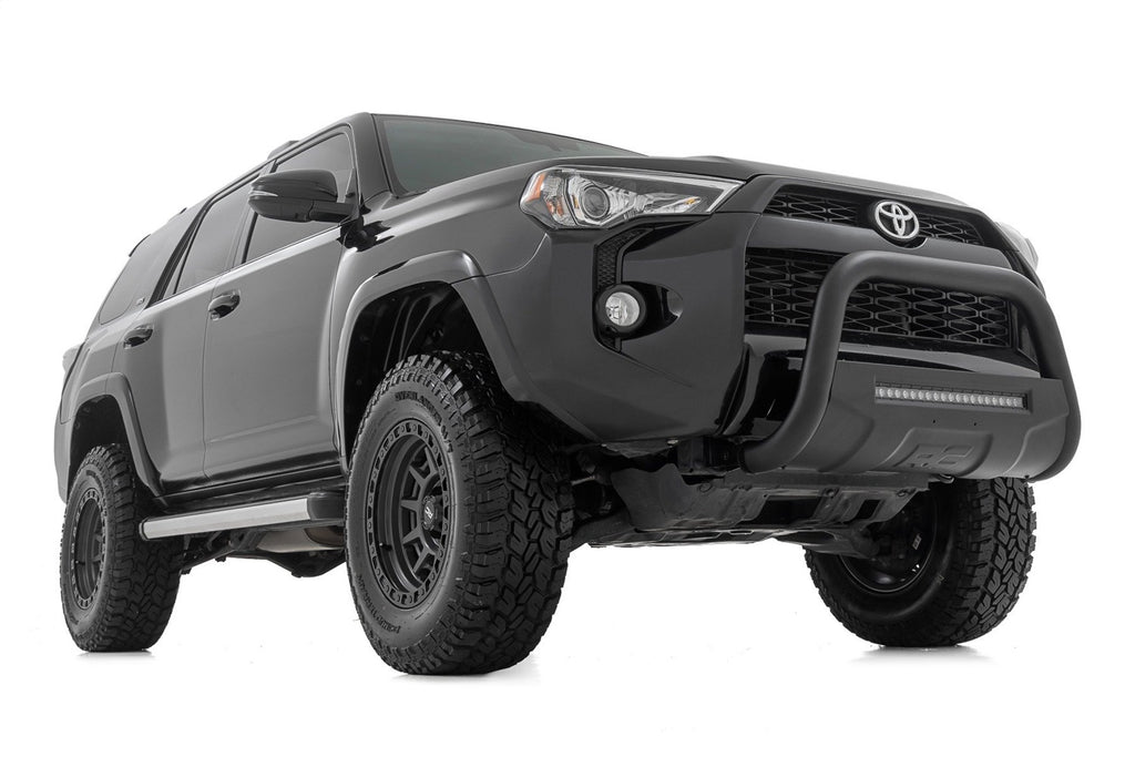 Rough Country B-T4081 Black Bull Bar w/ Integrated Black Series 20-inch LED Light Bar for Select Toyota 4Runner