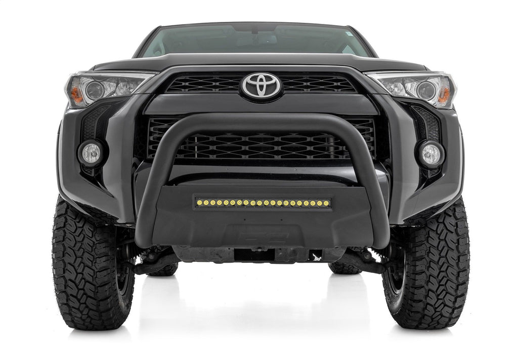 Rough Country B-T4081 Black Bull Bar w/ Integrated Black Series 20-inch LED Light Bar for Select Toyota 4Runner