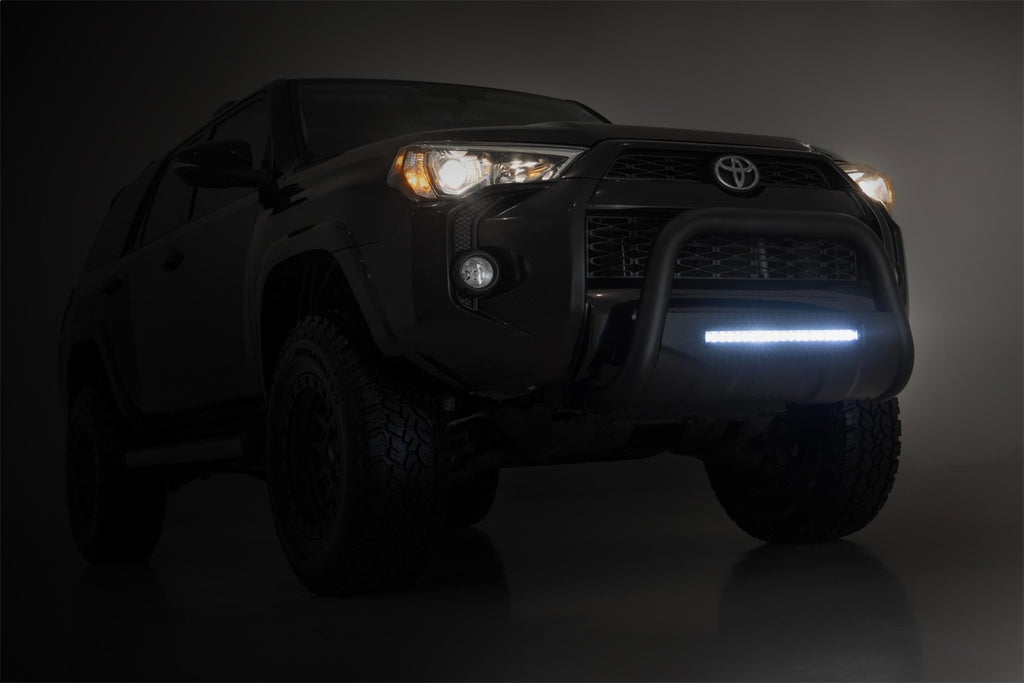 Rough Country B-T4081 Black Bull Bar w/ Integrated Black Series 20-inch LED Light Bar for Select Toyota 4Runner