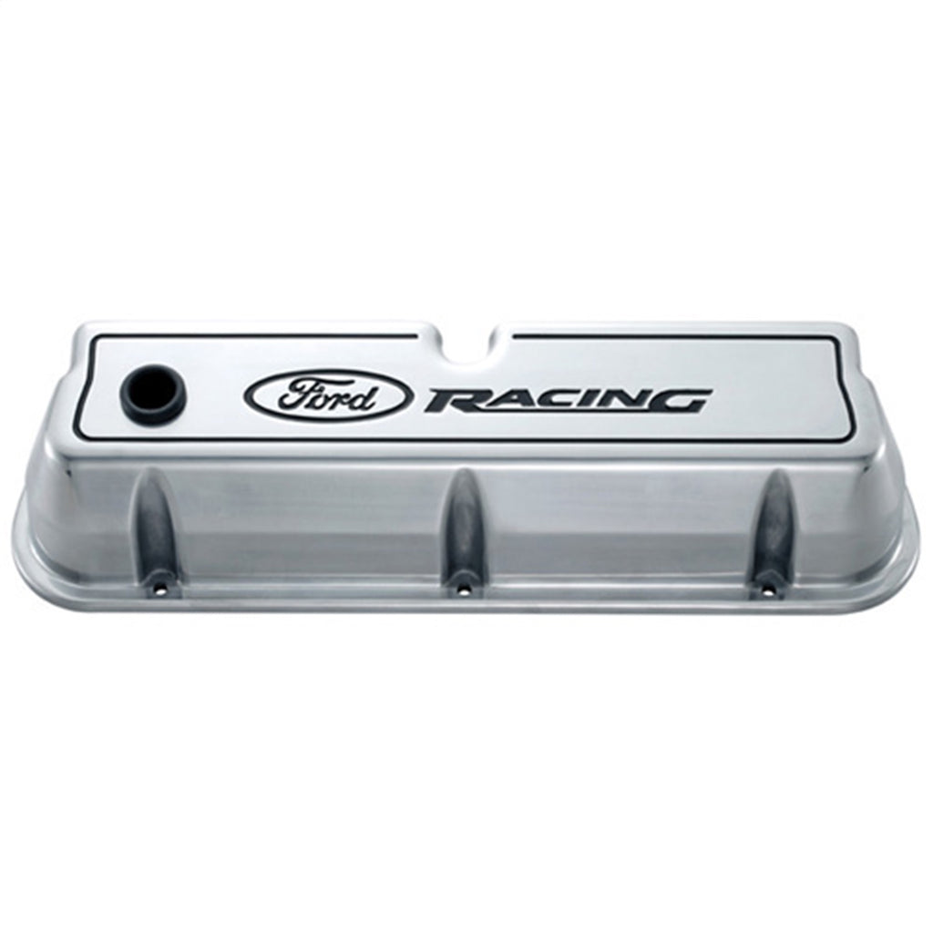 Ford Performance Parts 302-001 Ford Racing Logo Die-Cast Valve Covers Polished for Select Ford 300, Ford Bronco, Ford Country Sedan, Ford Country Squire, Ford Custom, Ford Custom 500, Ford E-100 Econoline, Ford E-100 Econoline Club Wagon, Ford E-150