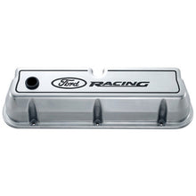Load image into Gallery viewer, Ford Performance Parts 302-001 Ford Racing Logo Die-Cast Valve Covers Polished for Select Ford 300, Ford Bronco, Ford Country Sedan, Ford Country Squire, Ford Custom, Ford Custom 500, Ford E-100 Econoline, Ford E-100 Econoline Club Wagon, Ford E-150