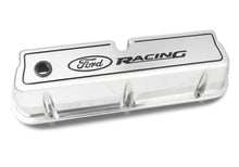 Load image into Gallery viewer, Ford Performance Parts 302-001 Ford Racing Logo Die-Cast Valve Covers Polished for Select Ford 300, Ford Bronco, Ford Country Sedan, Ford Country Squire, Ford Custom, Ford Custom 500, Ford E-100 Econoline, Ford E-100 Econoline Club Wagon, Ford E-150