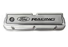 Load image into Gallery viewer, Ford Performance Parts 302-001 Ford Racing Logo Die-Cast Valve Covers Polished for Select Ford 300, Ford Bronco, Ford Country Sedan, Ford Country Squire, Ford Custom, Ford Custom 500, Ford E-100 Econoline, Ford E-100 Econoline Club Wagon, Ford E-150
