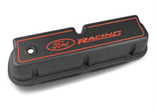 Load image into Gallery viewer, Ford Performance Parts 302-003 Ford Racing Logo Die-Cast Valve Covers Black for Select Ford 300, Ford Bronco, Ford Country Sedan, Ford Country Squire, Ford Custom, Ford Custom 500, Ford E-100 Econoline, Ford E-100 Econoline Club Wagon, Ford E-150