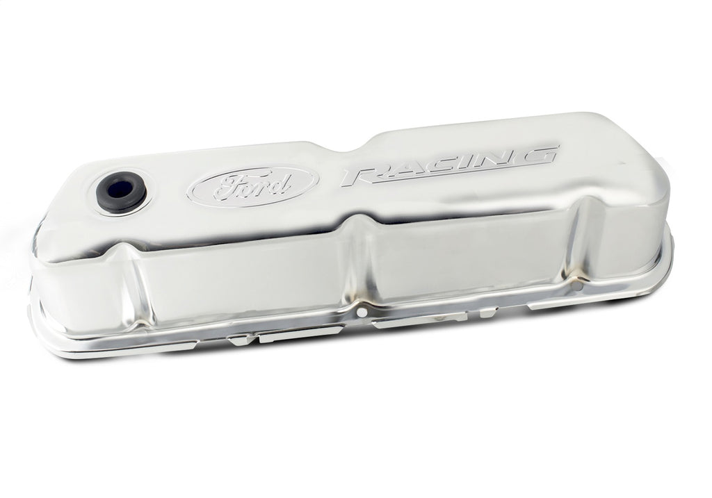 Ford Performance Parts 302-070 Ford Racing Embossed Logo Stamped Steel Valve Covers Chrome for Select Ford 300, Ford Bronco, Ford Country Sedan, Ford Country Squire, Ford Custom, Ford Custom 500, Ford E-100 Econoline, Ford E-100 Econoline Club Wagon,