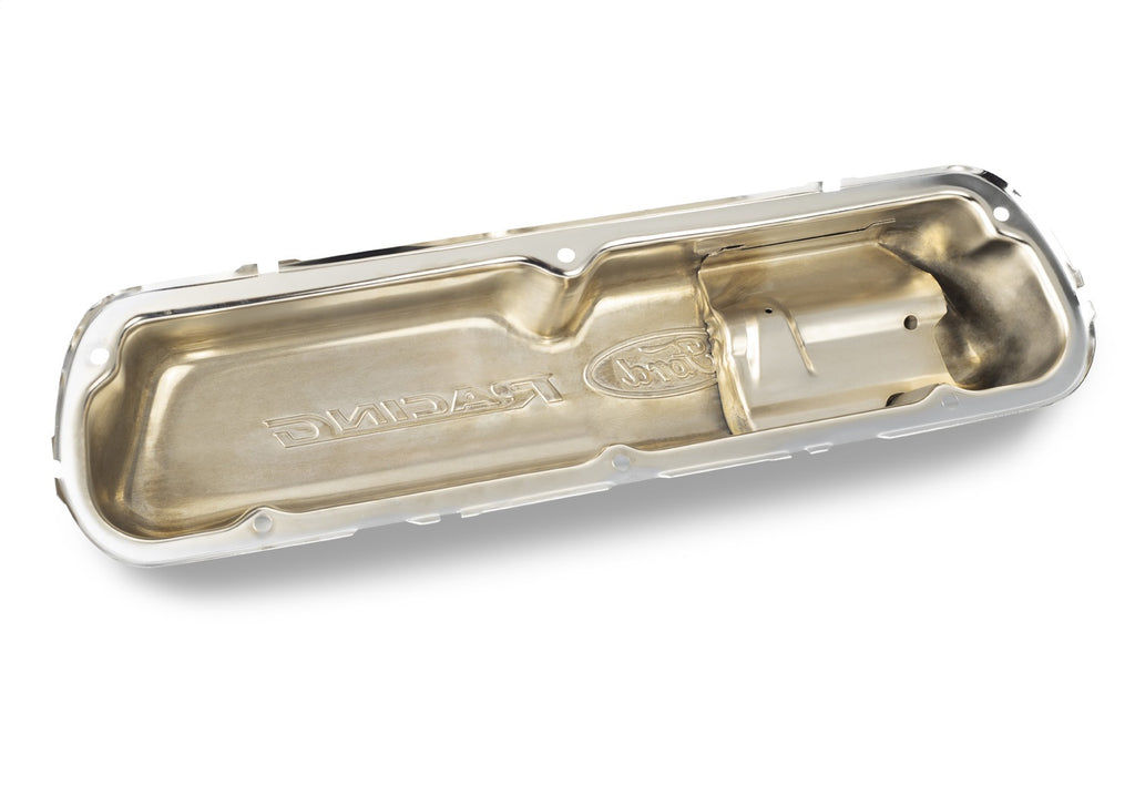 Ford Performance Parts 302-070 Ford Racing Embossed Logo Stamped Steel Valve Covers Chrome for Select Ford 300, Ford Bronco, Ford Country Sedan, Ford Country Squire, Ford Custom, Ford Custom 500, Ford E-100 Econoline, Ford E-100 Econoline Club Wagon,