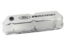 Load image into Gallery viewer, Ford Performance Parts 302-071 Ford Racing Logo Stamped Steel Valve Covers Chrome for Select Ford 300, Ford Bronco, Ford Country Sedan, Ford Country Squire, Ford Custom, Ford Custom 500, Ford E-100 Econoline, Ford E-100 Econoline Club Wagon, Ford E-150