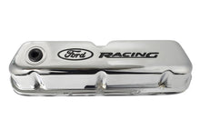 Load image into Gallery viewer, Ford Performance Parts 302-071 Ford Racing Logo Stamped Steel Valve Covers Chrome for Select Ford 300, Ford Bronco, Ford Country Sedan, Ford Country Squire, Ford Custom, Ford Custom 500, Ford E-100 Econoline, Ford E-100 Econoline Club Wagon, Ford E-150