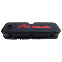 Load image into Gallery viewer, Ford Performance Parts 302-072 Ford Racing Logo Stamped Steel Valve Covers Black Crinkle Finish for Select Ford 300, Ford Bronco, Ford Country Sedan, Ford Country Squire, Ford Custom, Ford Custom 500, Ford E-100 Econoline, Ford E-100 Econoline Club