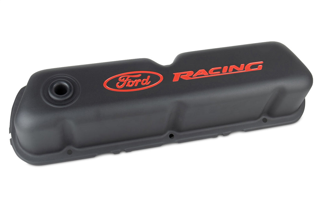 Ford Performance Parts 302-072 Ford Racing Logo Stamped Steel Valve Covers Black Crinkle Finish for Select Ford 300, Ford Bronco, Ford Country Sedan, Ford Country Squire, Ford Custom, Ford Custom 500, Ford E-100 Econoline, Ford E-100 Econoline Club