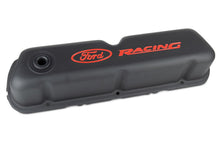 Load image into Gallery viewer, Ford Performance Parts 302-072 Ford Racing Logo Stamped Steel Valve Covers Black Crinkle Finish for Select Ford 300, Ford Bronco, Ford Country Sedan, Ford Country Squire, Ford Custom, Ford Custom 500, Ford E-100 Econoline, Ford E-100 Econoline Club